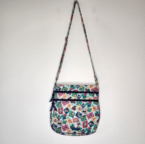 Vera Bradley Cuban Stamps Triple Zip Hipster - Picture 5 of 8